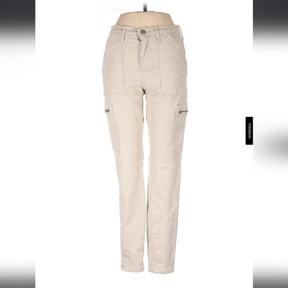 Banana Republic High Rise Cargo Utility Skinny Jean Taupe Cream 29 Petite